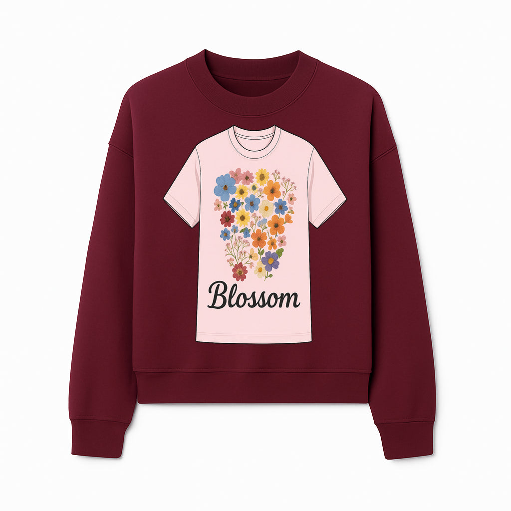 Floral Blossom Graphic Tee - Vintage Style Pastel Pink T-Shirt with Colorful Flower Design for Fashionable Spring Outfits - Sweatshirt 1758250111346.jpg