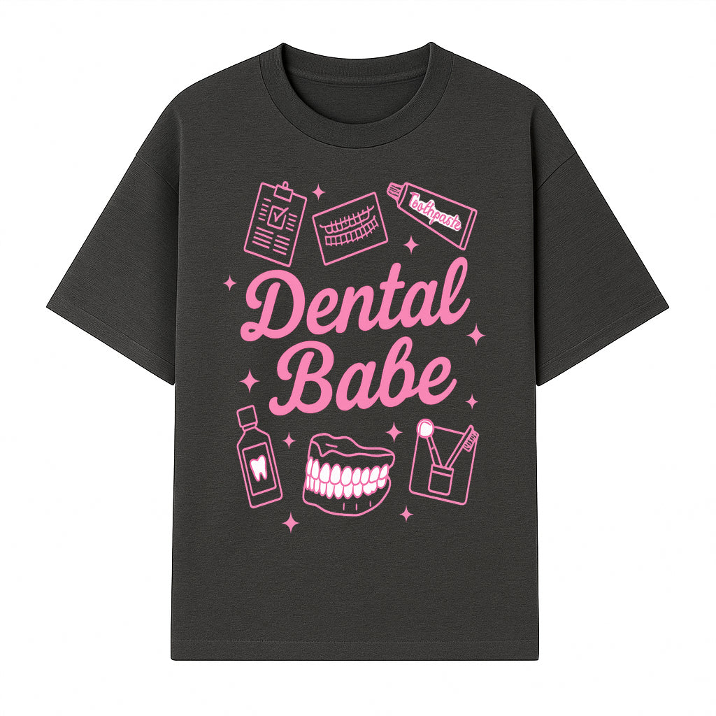 Dental Babe Neon Sign - Cute Dental Care Decor, Toothbrush, Toothpaste, Smile Art, Girly Dentist Gift, Fun Wall Art for Office or Home - T-shirt 1758250111492.jpg