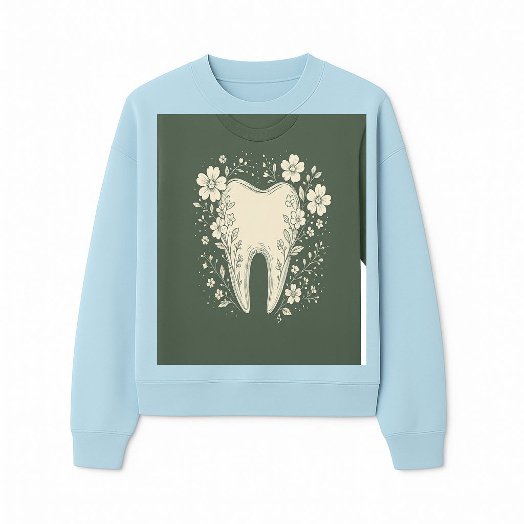 Floral Tooth Graphic Tee | Cute Dental Art Shirt | Nature-Inspired Design | Dentist Gift | Eco-Friendly Fashion - Sweatshirt 1758250111689.jpg