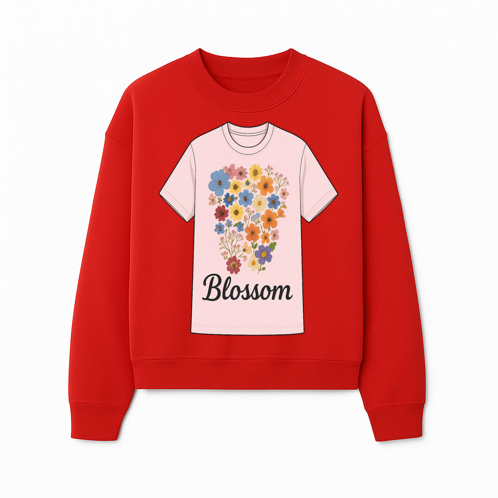 Floral Blossom Graphic Tee - Vintage Style Pastel Pink T-Shirt with Colorful Flower Design for Fashionable Spring Outfits - Sweatshirt 1758250111701.jpg