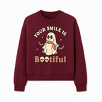 Cute Ghost Your Smile is Bootiful Halloween Design T-Shirt, Spooky Graphic Tee for Kids and Adults, Fun Autumn Apparel - Sweatshirt 1758250111783.jpg