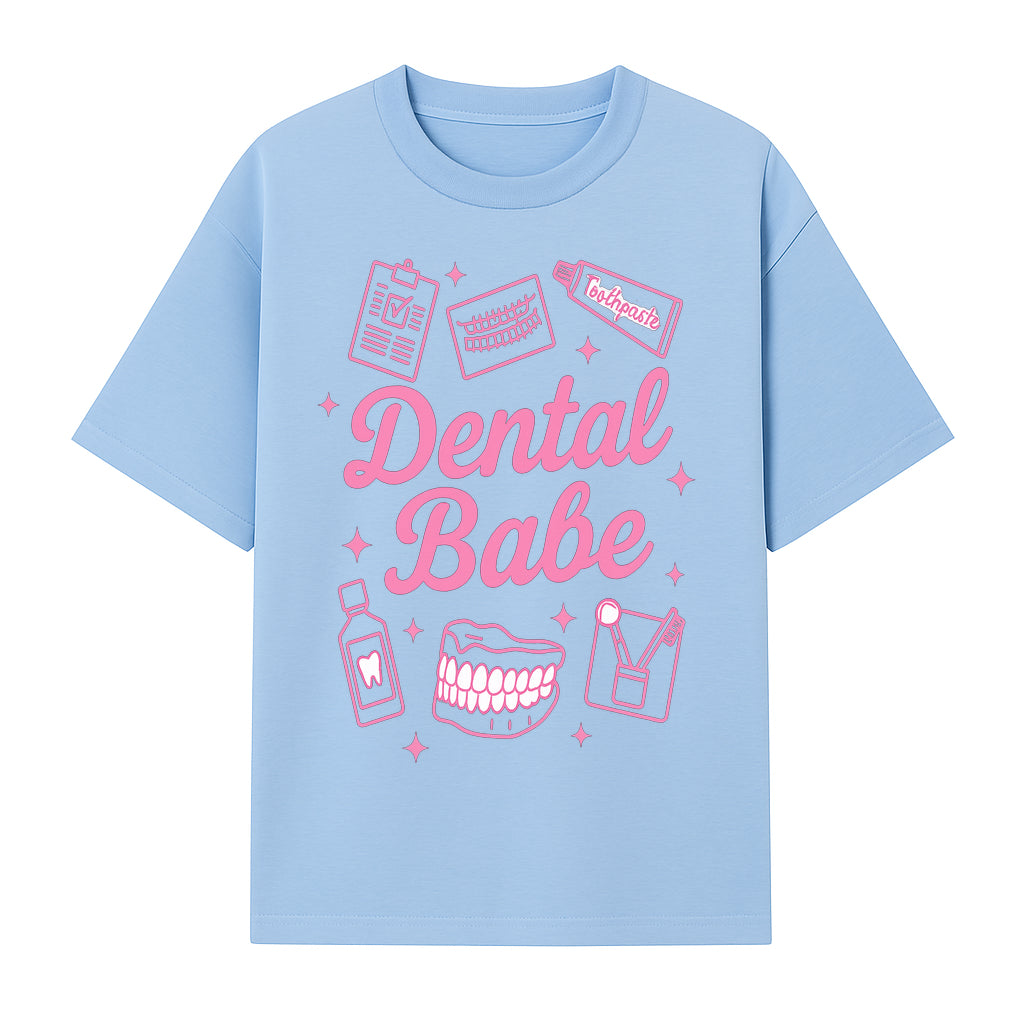 Dental Babe Neon Sign - Cute Dental Care Decor, Toothbrush, Toothpaste, Smile Art, Girly Dentist Gift, Fun Wall Art for Office or Home - T-shirt 1758250112004.jpg