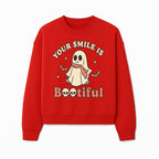 Cute Ghost Your Smile is Bootiful Halloween Design T-Shirt, Spooky Graphic Tee for Kids and Adults, Fun Autumn Apparel - Sweatshirt 1758250112087.jpg