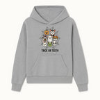 Cute Halloween Pet Characters in Spiderweb - Trick or Teeth Design for Kids' Apparel and Decor - Hoodie 1758250112094.jpg
