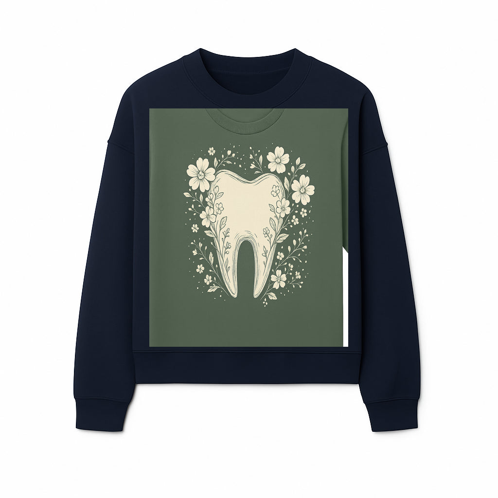 Floral Tooth Graphic Tee | Cute Dental Art Shirt | Nature-Inspired Design | Dentist Gift | Eco-Friendly Fashion - Sweatshirt 1758250112117.jpg
