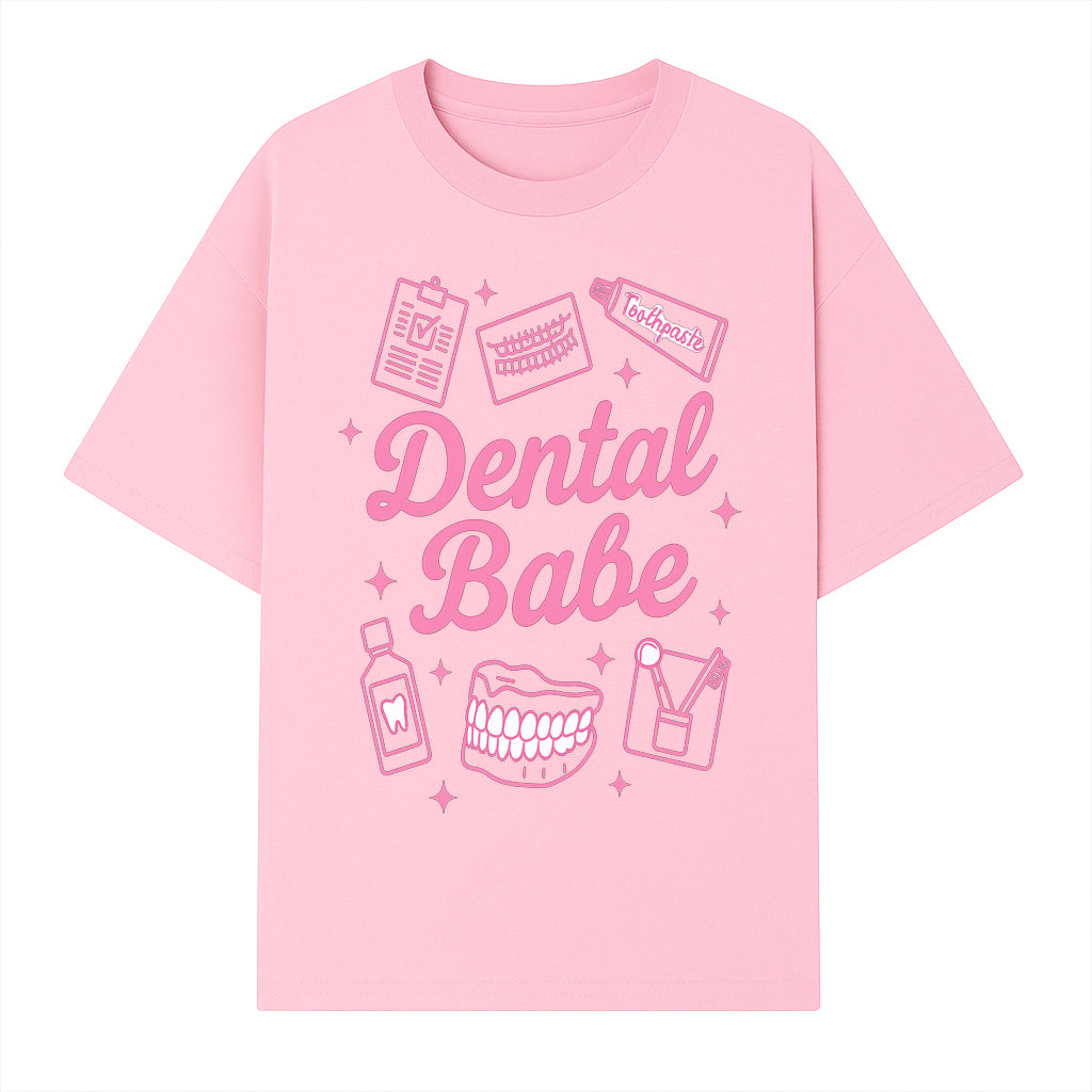 Dental Babe Neon Sign - Cute Dental Care Decor, Toothbrush, Toothpaste, Smile Art, Girly Dentist Gift, Fun Wall Art for Office or Home - T-shirt 1758250112184.jpg