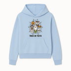 Cute Halloween Pet Characters in Spiderweb - Trick or Teeth Design for Kids' Apparel and Decor - Hoodie 1758250112234.jpg