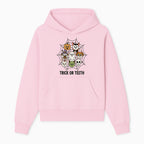 Cute Halloween Pet Characters in Spiderweb - Trick or Teeth Design for Kids' Apparel and Decor - Hoodie 1758250112374.jpg