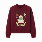 Trick or Teeth Ghost Halloween T-Shirt | Cute Spooky Design | Pumpkin & Skull Graphics | Perfect for Kids and Adults - Sweatshirt 1758250112398.jpg