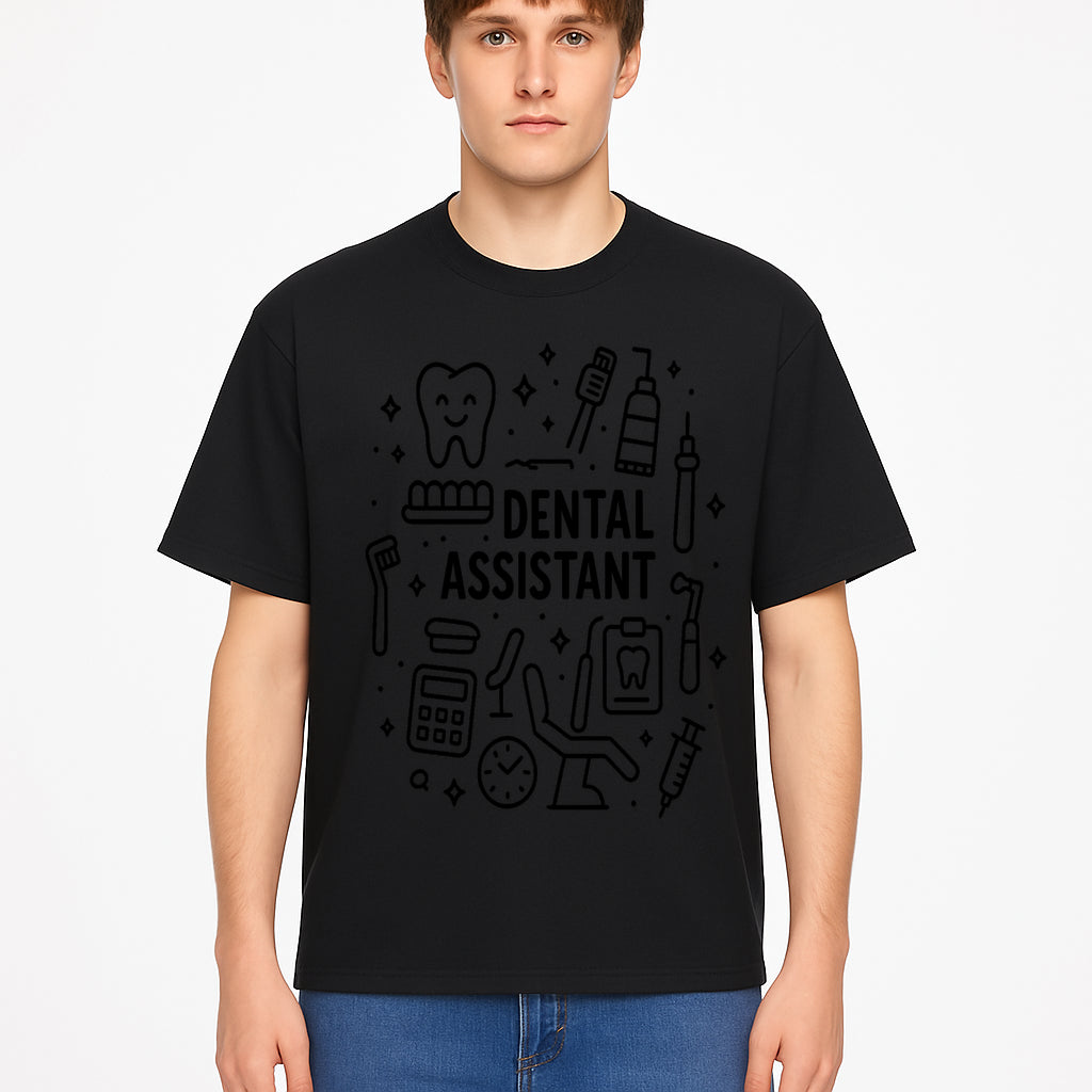 Dental Assistant Graphic Design Print - Tooth, Tools, and Equipment Theme for Dentists and Dental Professionals - T-shirt 1758250112417.jpg