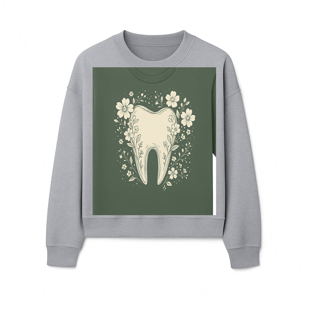 Floral Tooth Graphic Tee | Cute Dental Art Shirt | Nature-Inspired Design | Dentist Gift | Eco-Friendly Fashion - Sweatshirt 1758250112428.jpg
