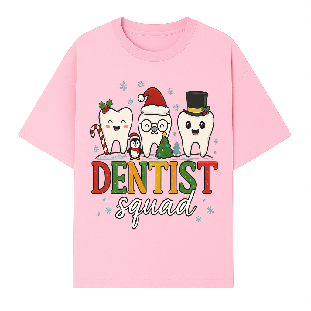 Cute Christmas Dentist Squad T-Shirt with Snowflakes, Toothy Characters, Penguin & Holiday Themes for Dental Professionals and Fans - T-shirt 1758250112578.jpg