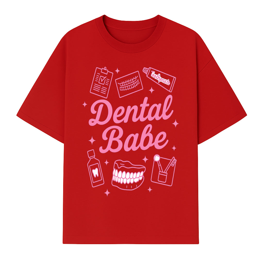 Dental Babe Neon Sign - Cute Dental Care Decor, Toothbrush, Toothpaste, Smile Art, Girly Dentist Gift, Fun Wall Art for Office or Home - T-shirt 1758250112647.jpg