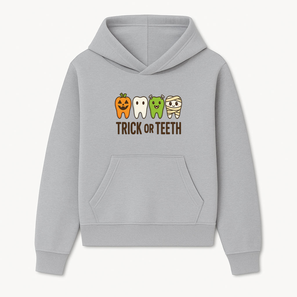 Cute Halloween Trick or Teeth Shirt with Pumpkin & Tooth Characters, Fun Kids' Costume Tee for Spooky Season - Hoodie 1758250112771.jpg
