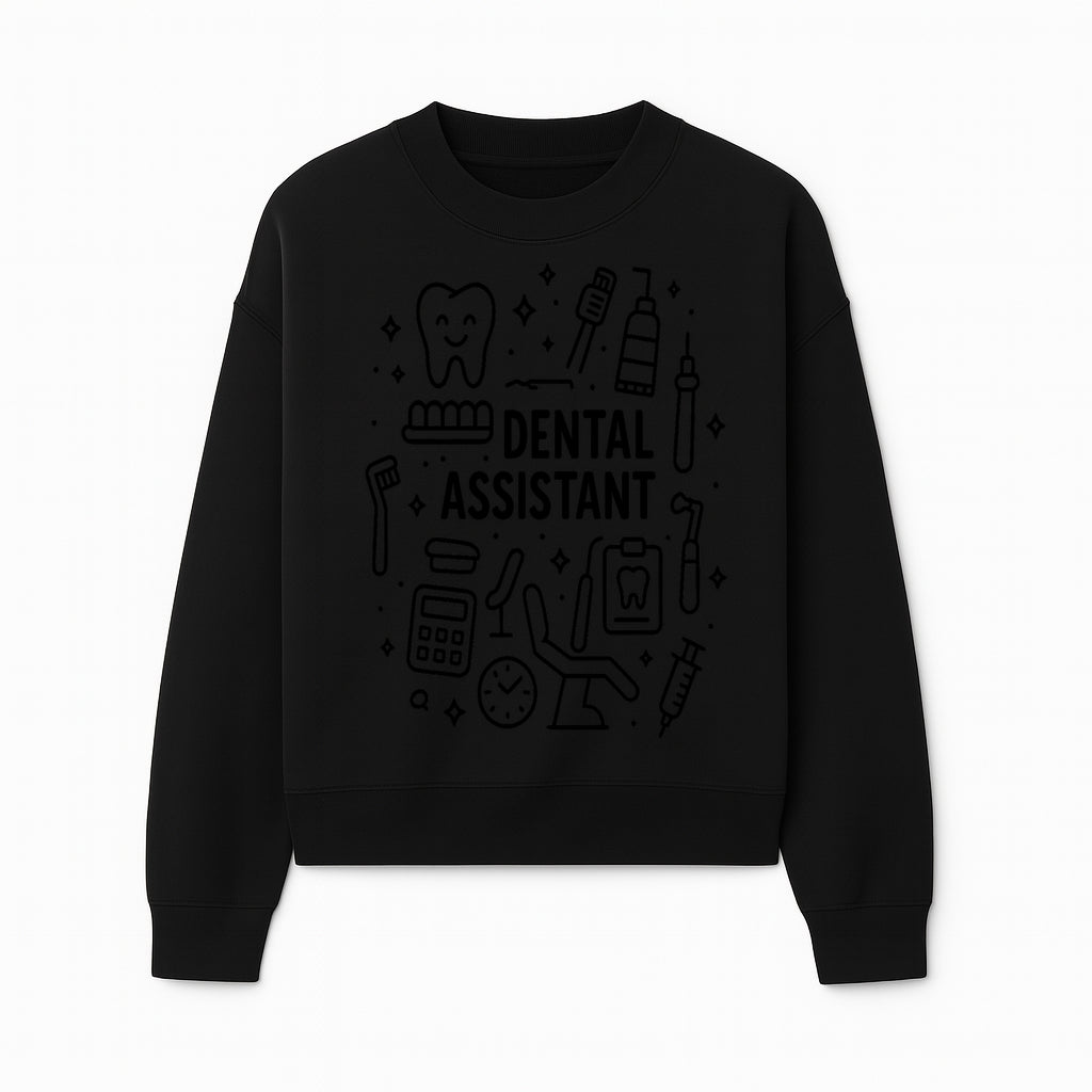 Dental Assistant Graphic Design Print - Tooth, Tools, and Equipment Theme for Dentists and Dental Professionals - Sweatshirt 1758250112888.jpg