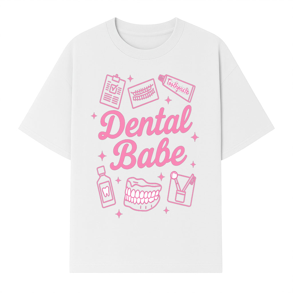 Dental Babe Neon Sign - Cute Dental Care Decor, Toothbrush, Toothpaste, Smile Art, Girly Dentist Gift, Fun Wall Art for Office or Home - T-shirt 1758250112910.jpg