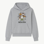 Cute Halloween Pet Characters in Spiderweb - Trick or Teeth Design for Kids' Apparel and Decor - Hoodie 1758250112961.jpg