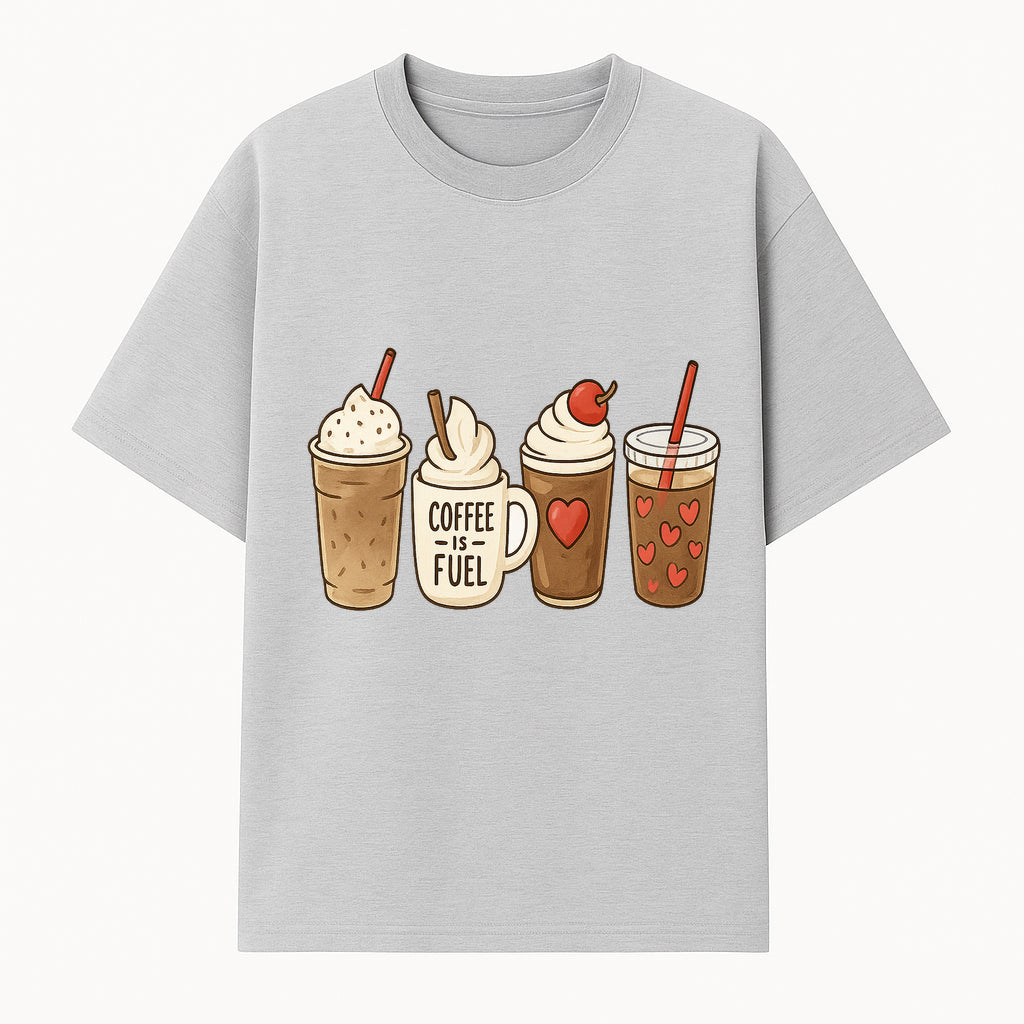 Coffee Lovers Drink Illustration Wall Art - Cute Coffee Fuel Theme Decor for Kitchen, Cafe, or Coffee Shop - T-shirt 1758250113050.jpg