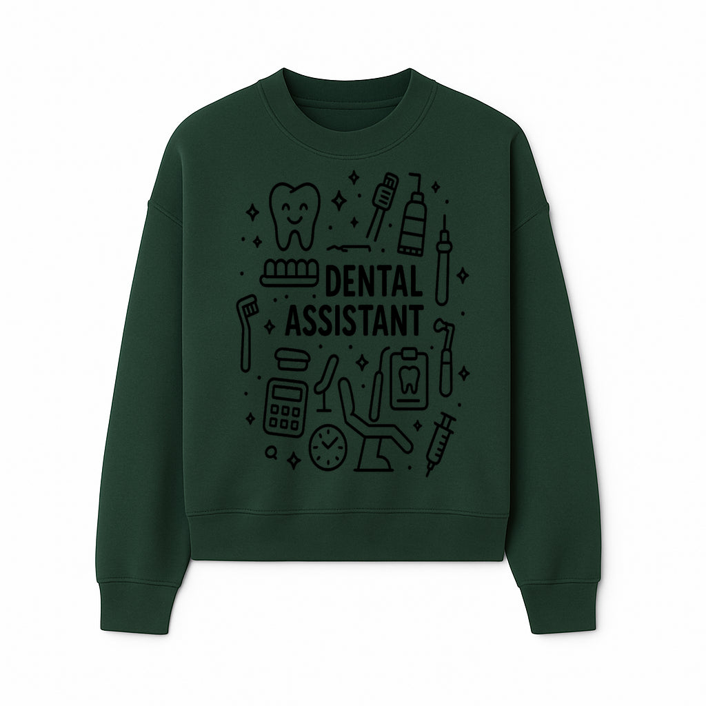 Dental Assistant Graphic Design Print - Tooth, Tools, and Equipment Theme for Dentists and Dental Professionals - Sweatshirt 1758250113172.jpg