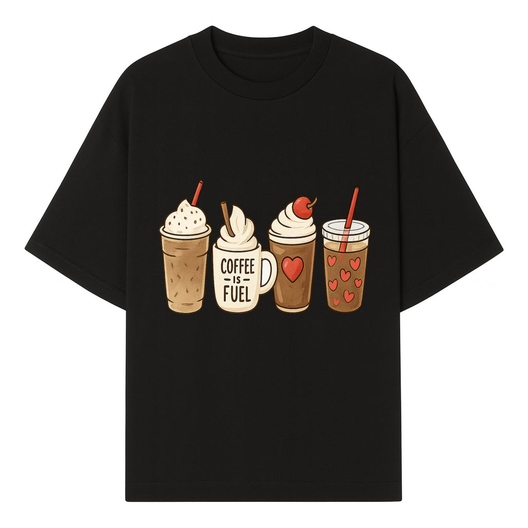 Coffee Lovers Drink Illustration Wall Art - Cute Coffee Fuel Theme Decor for Kitchen, Cafe, or Coffee Shop - T-shirt 1758250113188.jpg