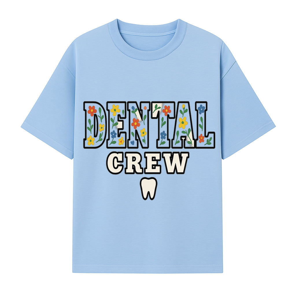 Dental Crew Floral Design Sticker - Cute Dentist Team D cor, Tooth Graphic, Fun Dental Office Accessory, Gift for Dental Professionals - T-shirt 1758250113269.jpg