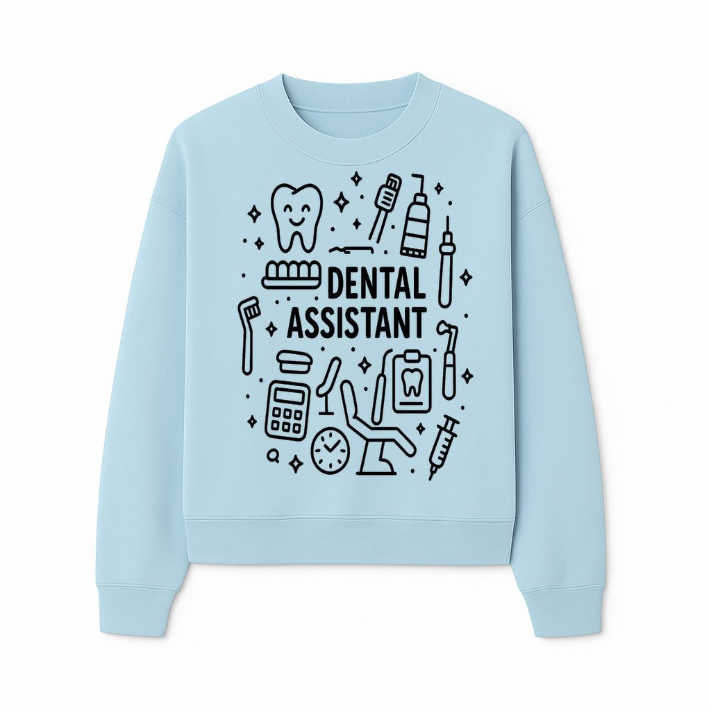 Dental Assistant Graphic Design Print - Tooth, Tools, and Equipment Theme for Dentists and Dental Professionals - Sweatshirt 1758250113477.jpg