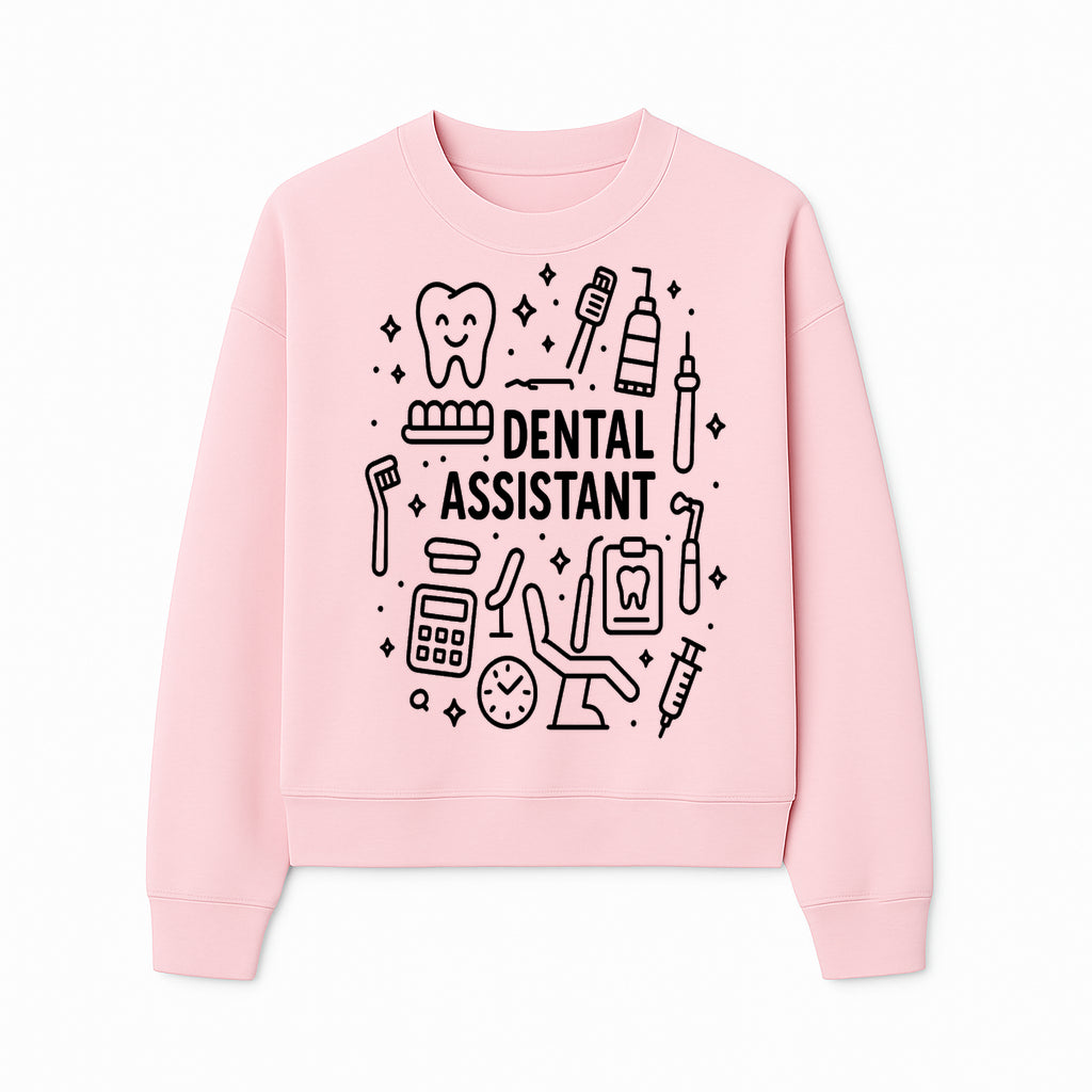 Dental Assistant Graphic Design Print - Tooth, Tools, and Equipment Theme for Dentists and Dental Professionals - Sweatshirt 1758250113626.jpg
