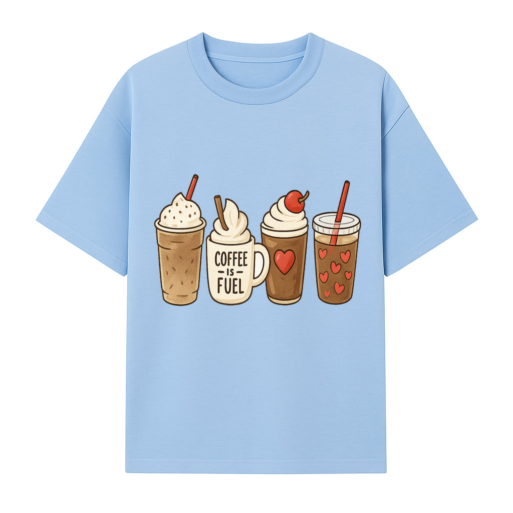 Coffee Lovers Drink Illustration Wall Art - Cute Coffee Fuel Theme Decor for Kitchen, Cafe, or Coffee Shop - T-shirt 1758250113734.jpg