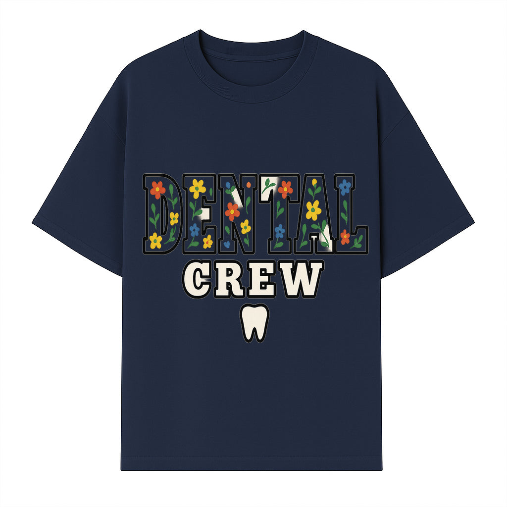 Dental Crew Floral Design Sticker - Cute Dentist Team D cor, Tooth Graphic, Fun Dental Office Accessory, Gift for Dental Professionals - T-shirt 1758250113780.jpg