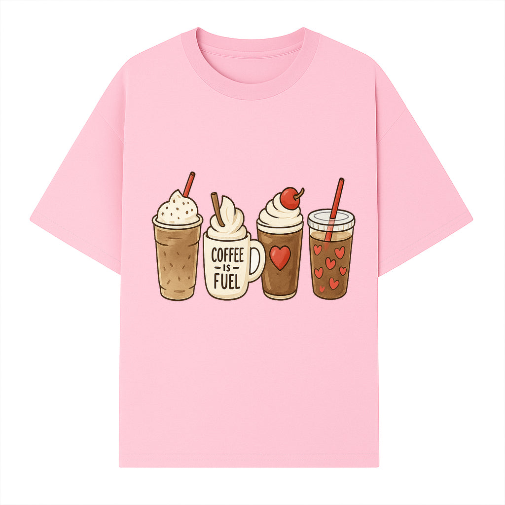 Coffee Lovers Drink Illustration Wall Art - Cute Coffee Fuel Theme Decor for Kitchen, Cafe, or Coffee Shop - T-shirt 1758250113894.jpg