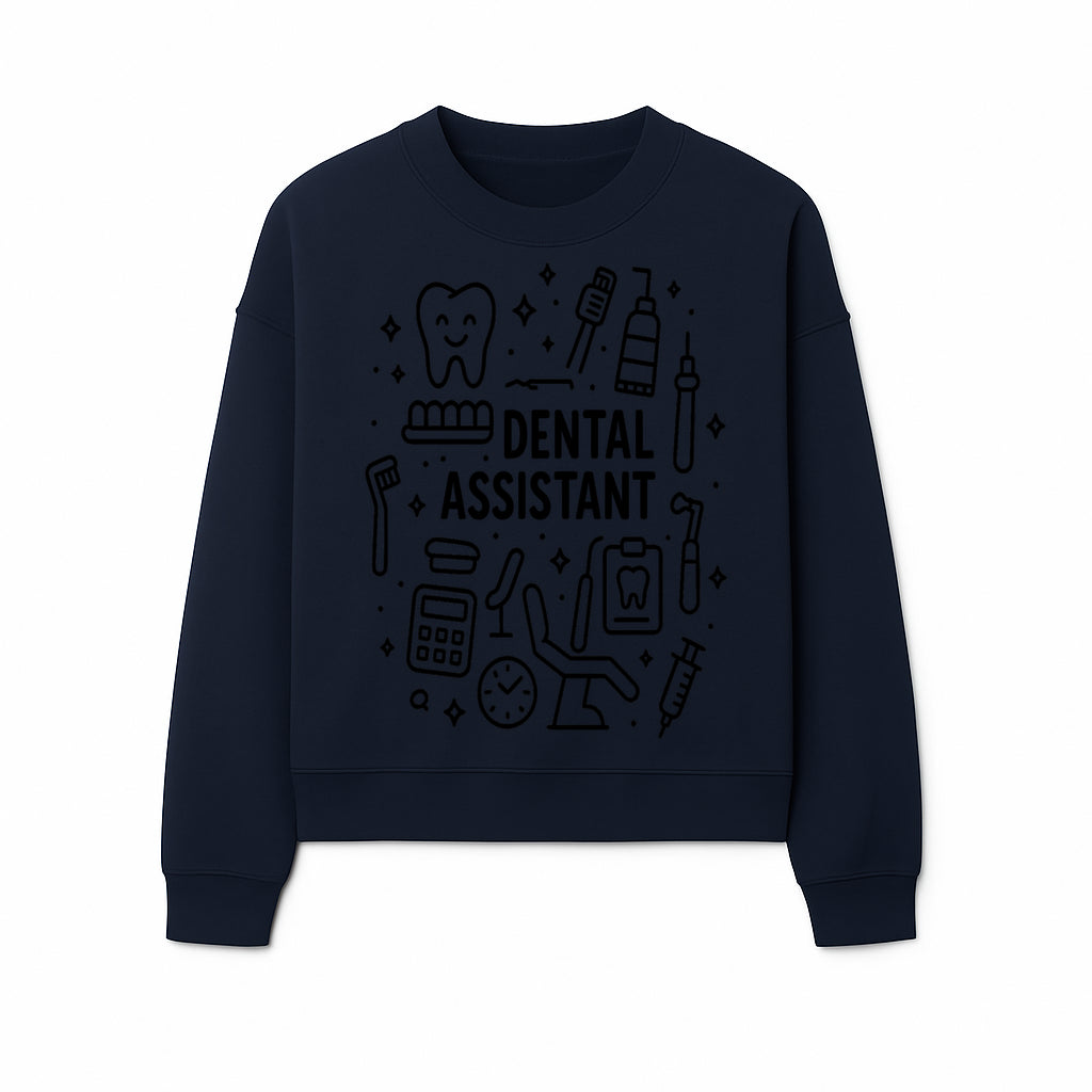 Dental Assistant Graphic Design Print - Tooth, Tools, and Equipment Theme for Dentists and Dental Professionals - Sweatshirt 1758250113927.jpg