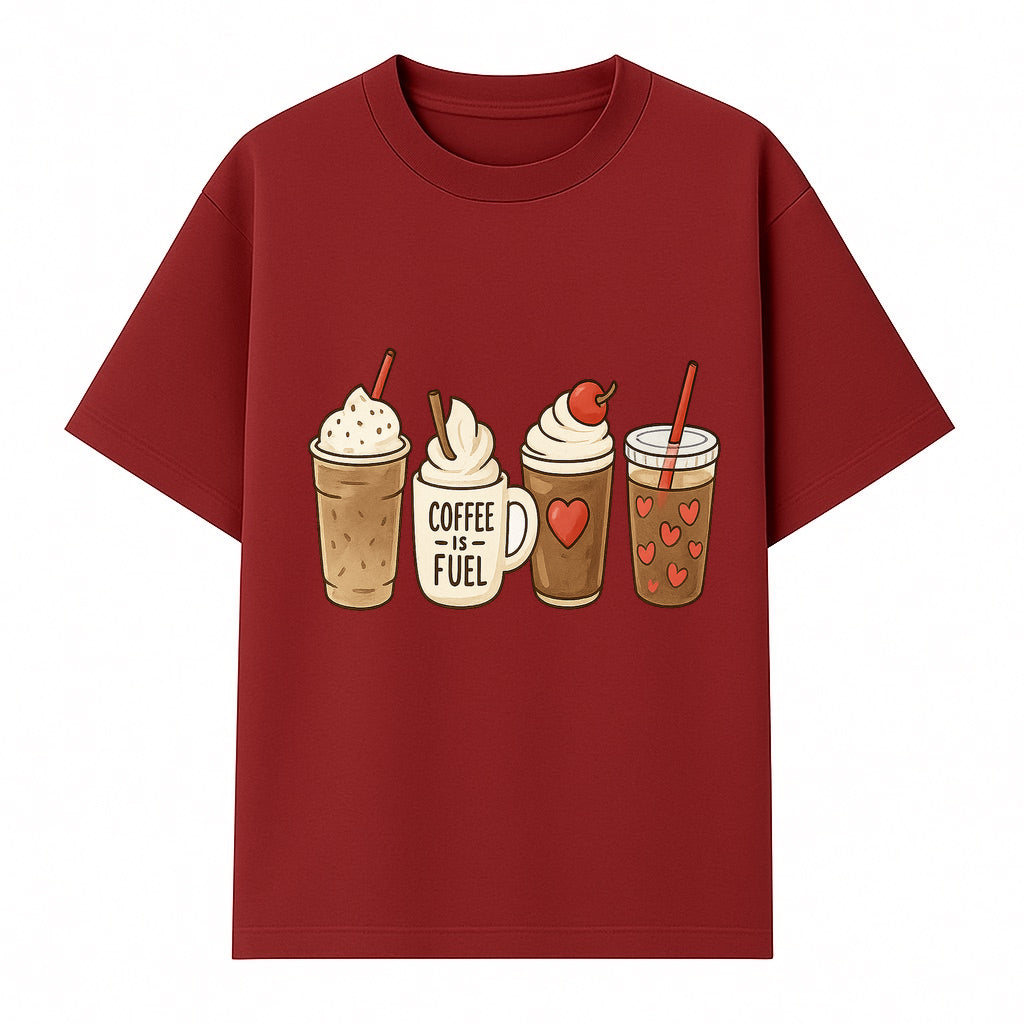 Coffee Lovers Drink Illustration Wall Art - Cute Coffee Fuel Theme Decor for Kitchen, Cafe, or Coffee Shop - T-shirt 1758250114042.jpg