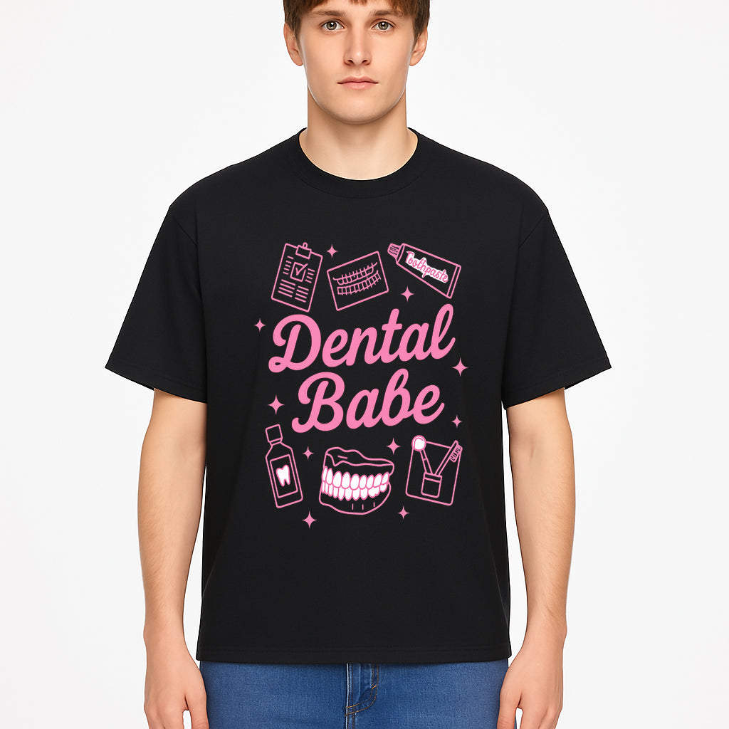 Dental Babe Neon Sign - Cute Dental Care Decor, Toothbrush, Toothpaste, Smile Art, Girly Dentist Gift, Fun Wall Art for Office or Home - T-shirt 1758250114067.jpg