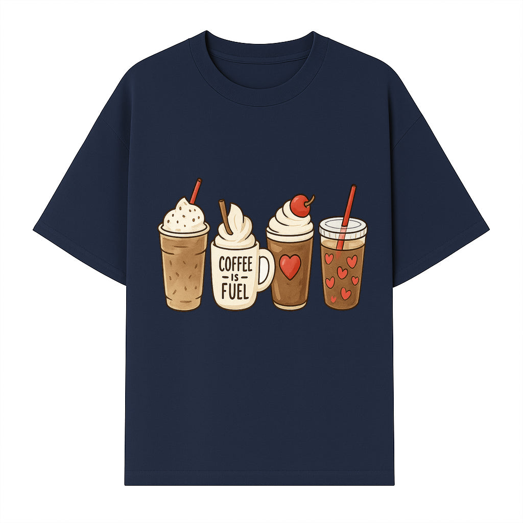 Coffee Lovers Drink Illustration Wall Art - Cute Coffee Fuel Theme Decor for Kitchen, Cafe, or Coffee Shop - T-shirt 1758250114180.jpg