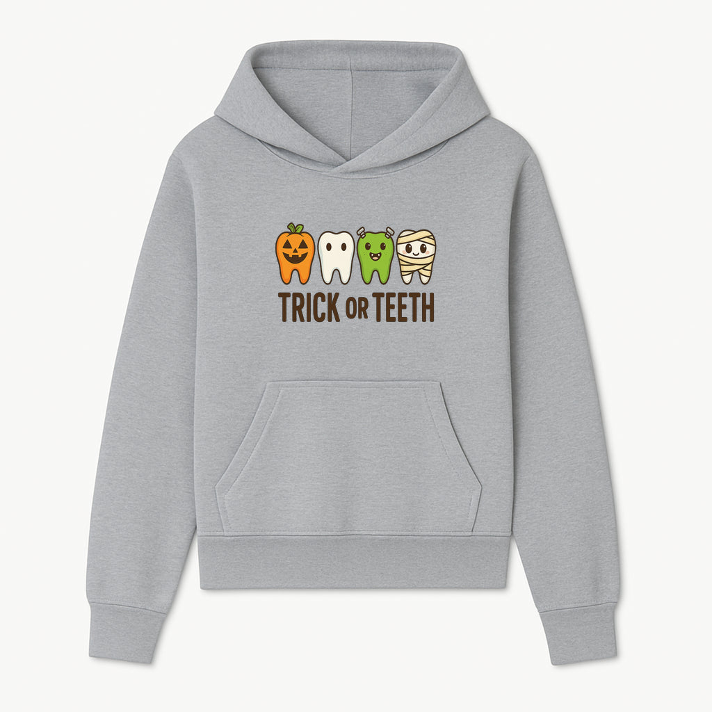 Cute Halloween Trick or Teeth Shirt with Pumpkin & Tooth Characters, Fun Kids' Costume Tee for Spooky Season - Hoodie 1758250114264.jpg