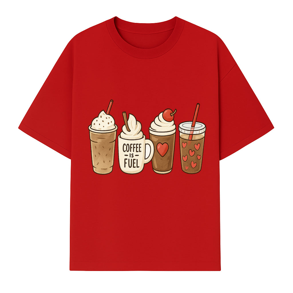 Coffee Lovers Drink Illustration Wall Art - Cute Coffee Fuel Theme Decor for Kitchen, Cafe, or Coffee Shop - T-shirt 1758250114307.jpg