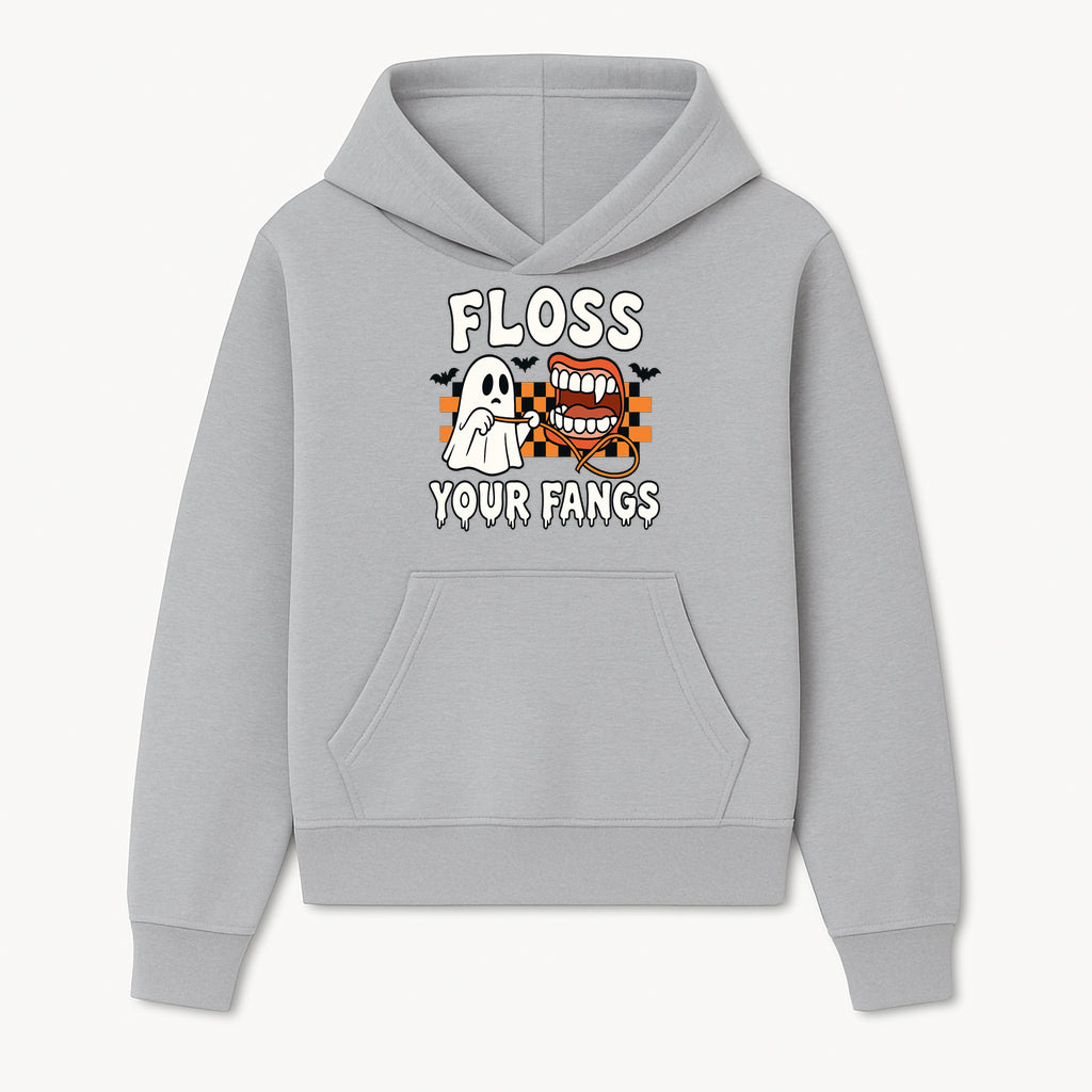 Halloween Ghost Dental Care T-Shirt - Floss Your Fangs Funny Costume Tee for Kids and Adults - Hoodie 1758250114360.jpg