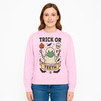 Trick or Teeth Ghost Halloween T-Shirt | Cute Spooky Design | Pumpkin & Skull Graphics | Perfect for Kids and Adults - Sweatshirt 1758250114401.jpg