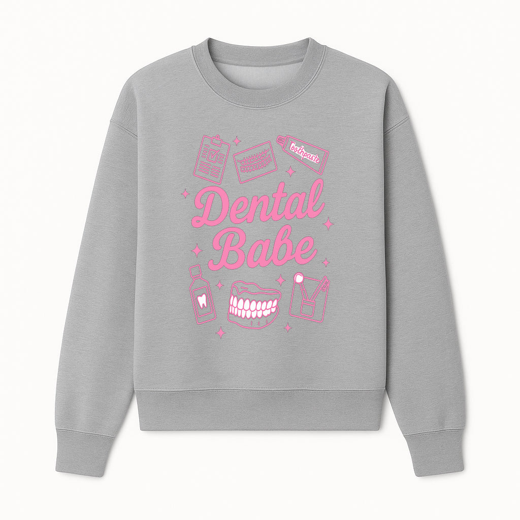 Dental Babe Neon Sign - Cute Dental Care Decor, Toothbrush, Toothpaste, Smile Art, Girly Dentist Gift, Fun Wall Art for Office or Home - Sweatshirt 1758250114428.jpg