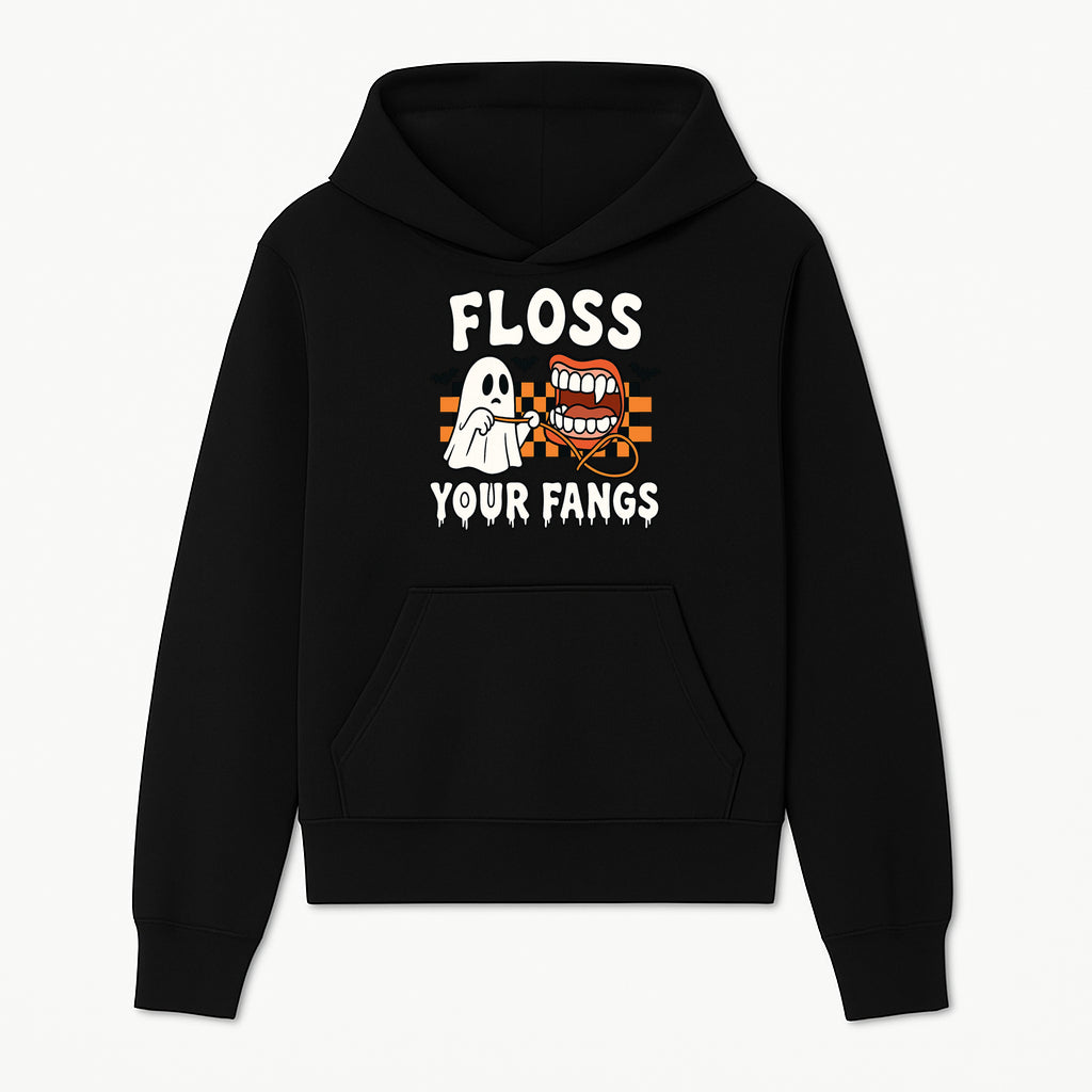Halloween Ghost Dental Care T-Shirt - Floss Your Fangs Funny Costume Tee for Kids and Adults - Hoodie 1758250114522.jpg