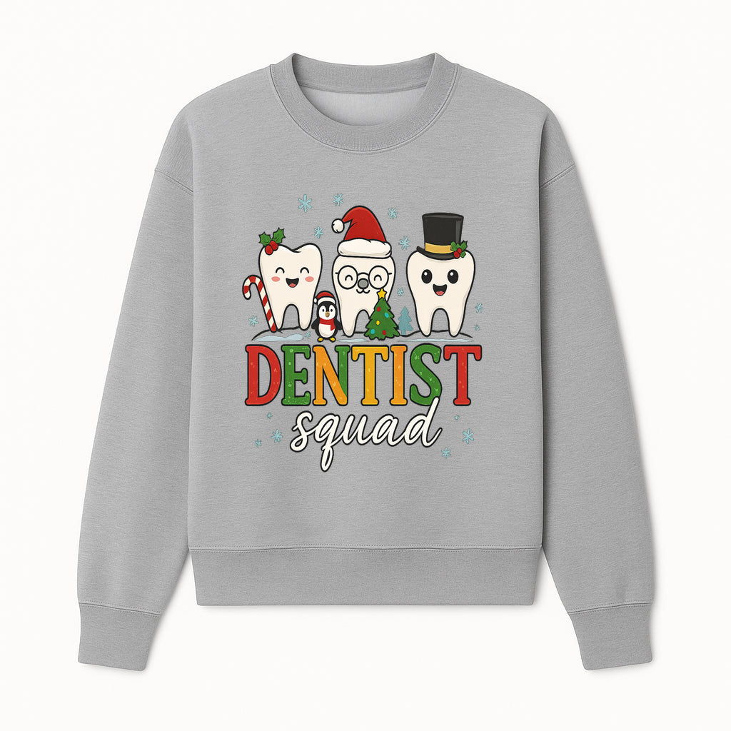 Cute Christmas Dentist Squad T-Shirt with Snowflakes, Toothy Characters, Penguin & Holiday Themes for Dental Professionals and Fans - Sweatshirt 1758250114684.jpg