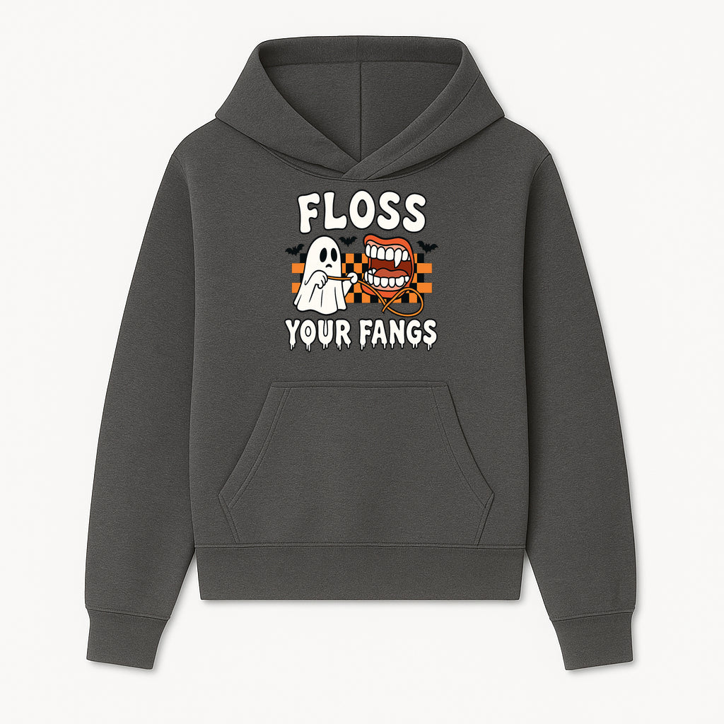 Halloween Ghost Dental Care T-Shirt - Floss Your Fangs Funny Costume Tee for Kids and Adults - Hoodie 1758250114703.jpg