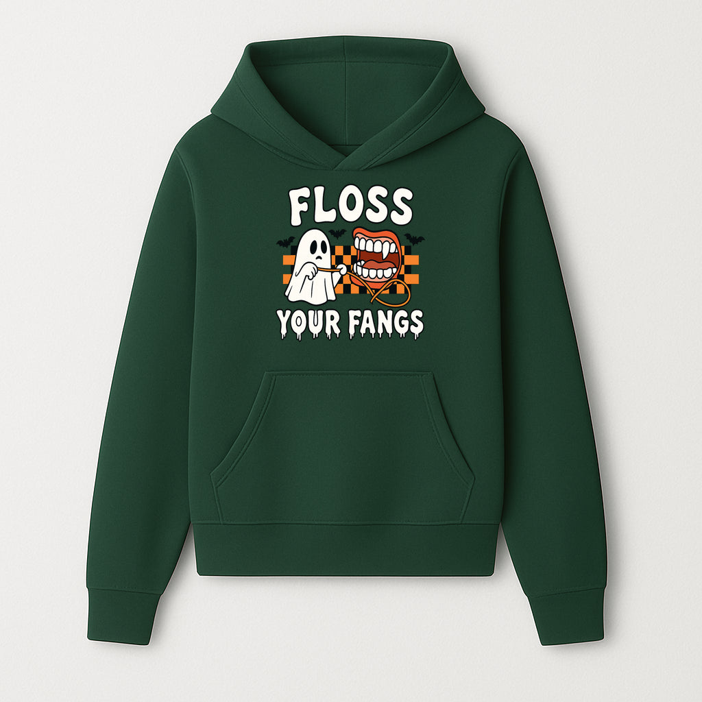 Halloween Ghost Dental Care T-Shirt - Floss Your Fangs Funny Costume Tee for Kids and Adults - Hoodie 1758250114867.jpg