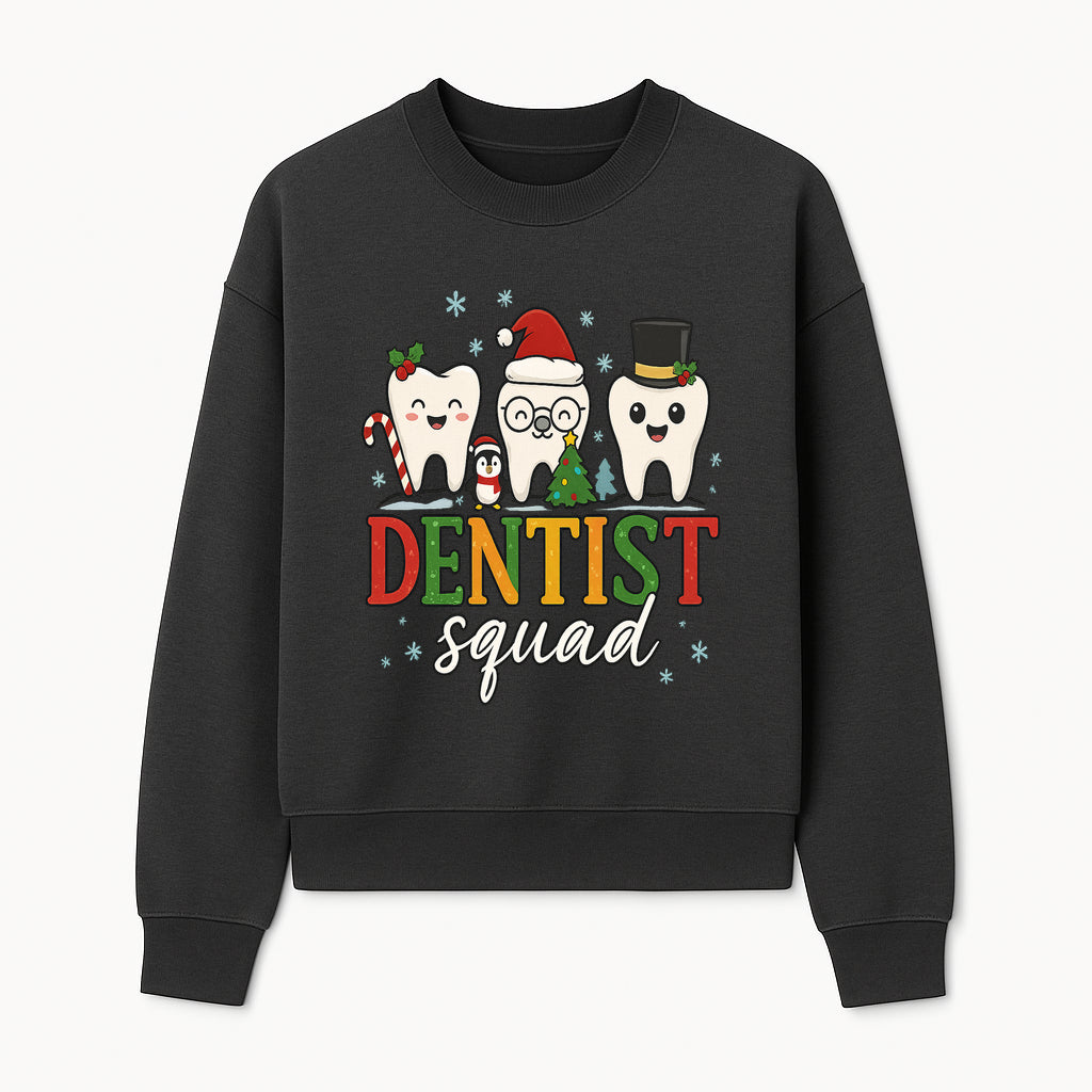 Cute Christmas Dentist Squad T-Shirt with Snowflakes, Toothy Characters, Penguin & Holiday Themes for Dental Professionals and Fans - Sweatshirt 1758250114987.jpg