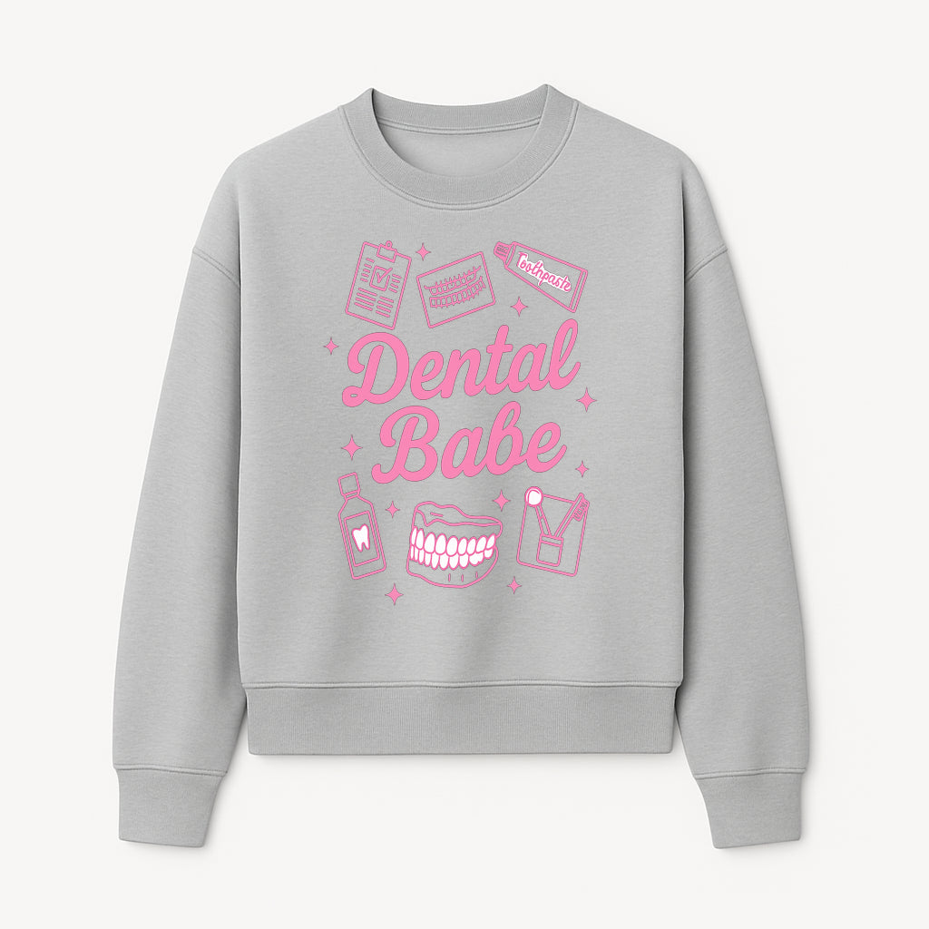 Dental Babe Neon Sign - Cute Dental Care Decor, Toothbrush, Toothpaste, Smile Art, Girly Dentist Gift, Fun Wall Art for Office or Home - Sweatshirt 1758250115032.jpg