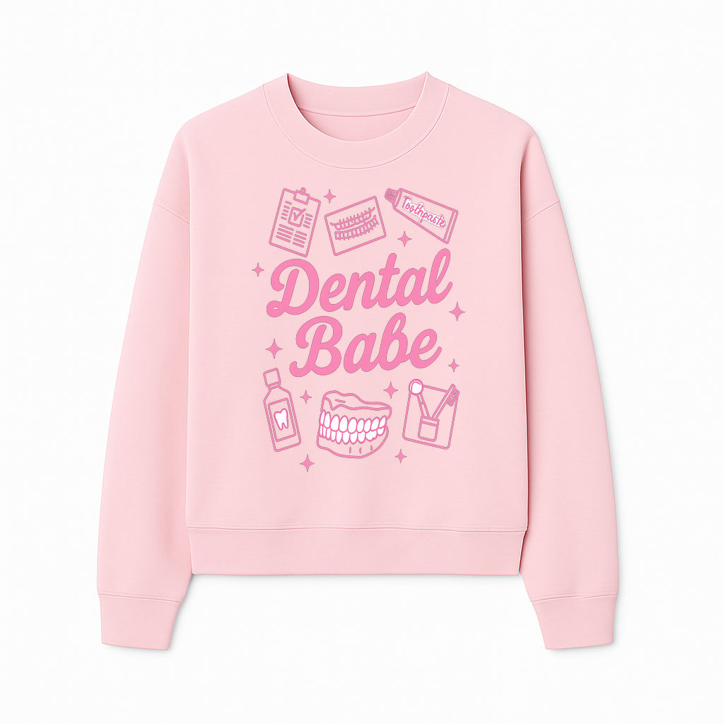 Dental Babe Neon Sign - Cute Dental Care Decor, Toothbrush, Toothpaste, Smile Art, Girly Dentist Gift, Fun Wall Art for Office or Home - Sweatshirt 1758250115304.jpg