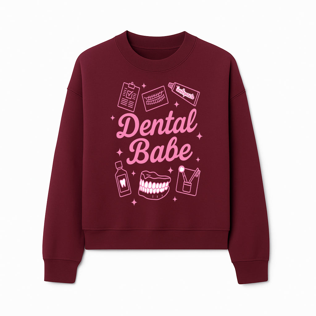 Dental Babe Neon Sign - Cute Dental Care Decor, Toothbrush, Toothpaste, Smile Art, Girly Dentist Gift, Fun Wall Art for Office or Home - Sweatshirt 1758250115451.jpg