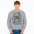 Dental Assistant Graphic Design Print - Tooth, Tools, and Equipment Theme for Dentists and Dental Professionals - Sweatshirt 1758250115489.jpg