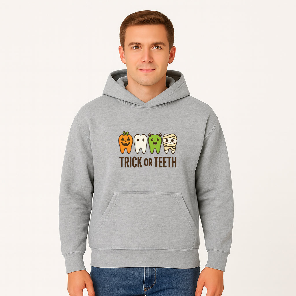 Cute Halloween Trick or Teeth Shirt with Pumpkin & Tooth Characters, Fun Kids' Costume Tee for Spooky Season - Hoodie 1758250115553.jpg