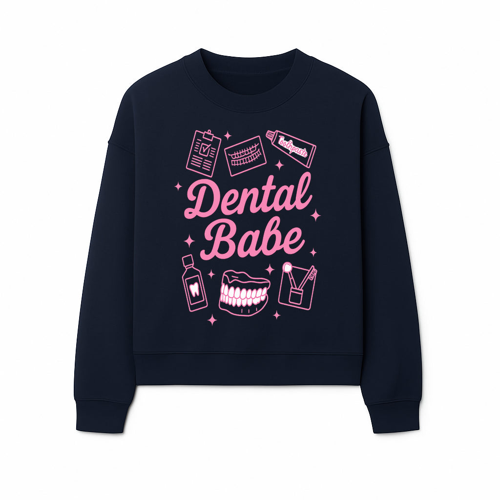 Dental Babe Neon Sign - Cute Dental Care Decor, Toothbrush, Toothpaste, Smile Art, Girly Dentist Gift, Fun Wall Art for Office or Home - Sweatshirt 1758250115614.jpg